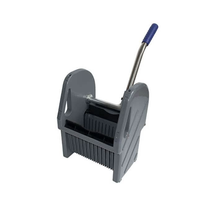 Graue plastikmopppresse mit blauem griff und metallkurbel cleantrack kunststoffpresse profiline