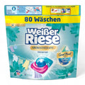 Weißer riese universal trio-caps aromatherapie 80 wl in einer wiederverschließbaren packung mit türkis-roten kapseln und grünem blattdesign