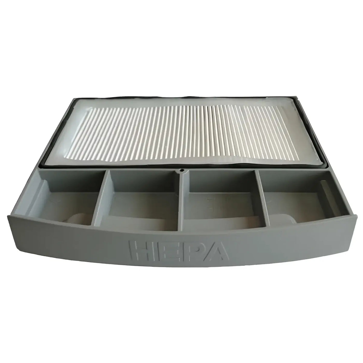 Grauer kunststoff-hepa-13-filter von wetrok mit weißem plissee-filtermedium für hohe luftfiltration