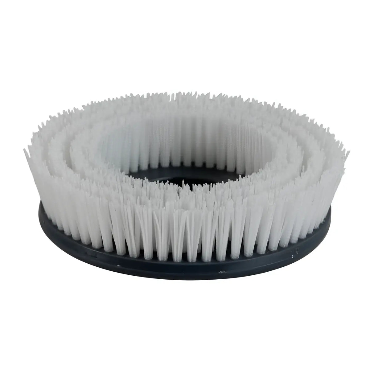 Weiße scheuerbürste aus polypropylene mit schwarzem rundem griff von wetrok monomatic 43 cm